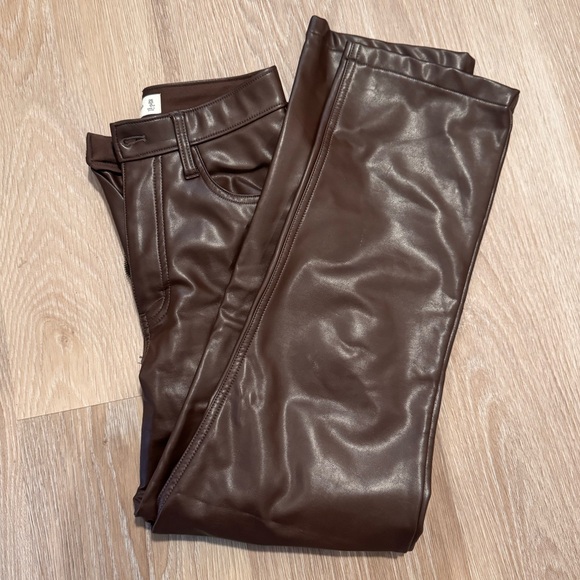 COPY - Abercrombie brown vegan leather pants - Picture 2 of 4